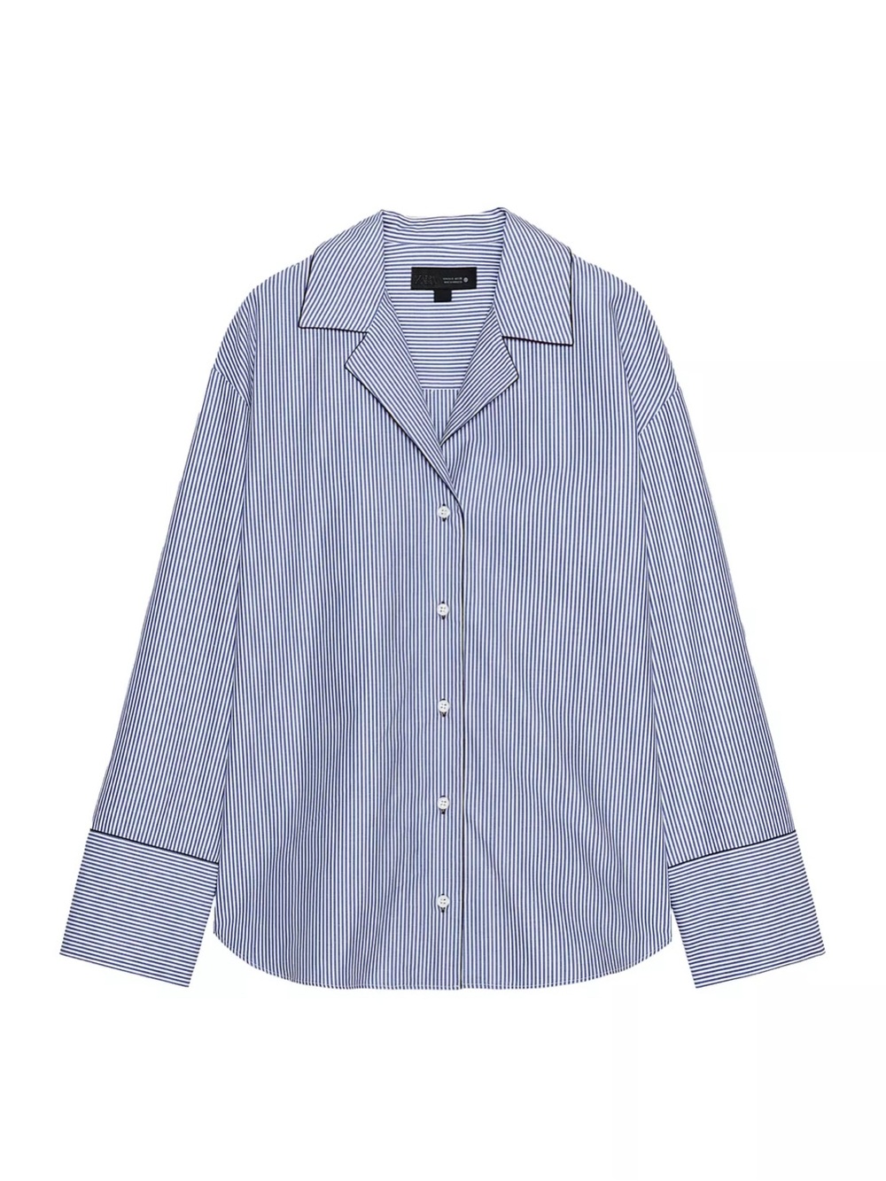 Contrast trim striped button down shirt